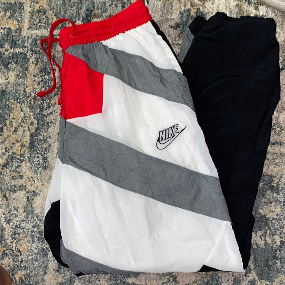 Nike Red and Gray Sweatpants Dynamic Design